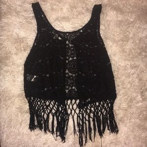 Black crochet top